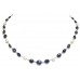 Beautiful single line Natural oval sapphire pearl stone 18 K Gold wire Necklace